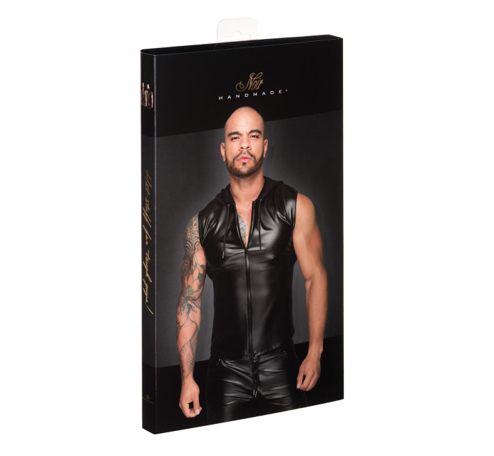 Чоловіча безрукавка з капюшоном Noir Handmade H062 Hooded Shirt, XXL, мокрий ефект