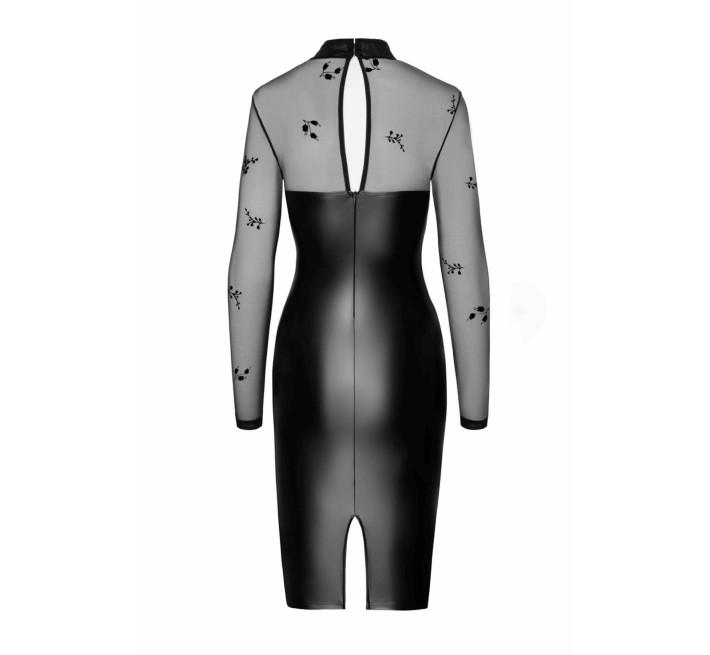 Платье Noir Handmade F310 Sublime, 3XL, black, миди, мокрый эффект, верх — сетка, длинный рукав