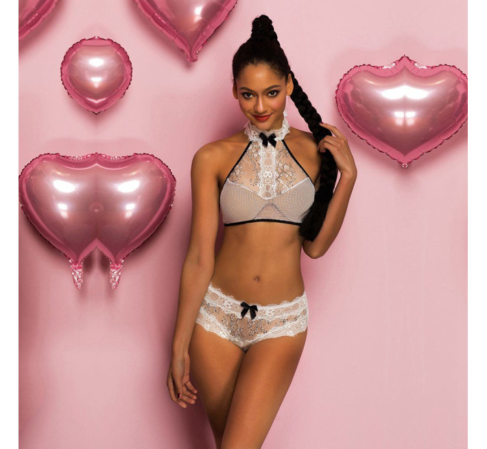 Кружевной эротический комплект с топом JSY Белый S/M