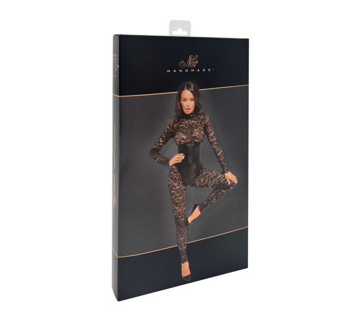 Комбинезон Noir Handmade F299 Enigma, XL, кружево, длинный рукав, имитация корсета, доступ