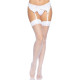 Чулки-сетка Leg Avenue Nylon Fishnet Thigh Highs мелкая сетка White one size