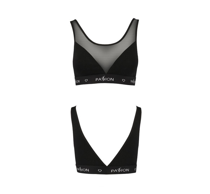 Топ з прозорою вставкою Passion PS002 TOP XL, black