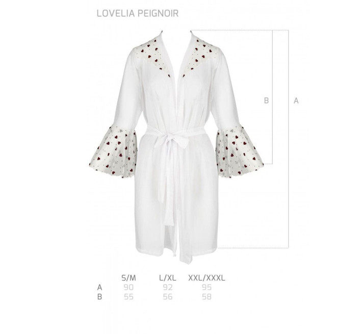 Повітряний пеньюар Passion LOVELIA PEIGNOIR white L/XL