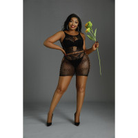 Платье-бодистокинг Moonlight Plus Model 01 Black XL-XXXL, мини, без рукавов Платье-бодистокинг Moonlight Plus Model 01 Black XL-XXXL, мини, без рукавов