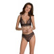 Комплект Passion AMBERLY SET black, XXL/XXXL, бралетт и трусики бразилиана
