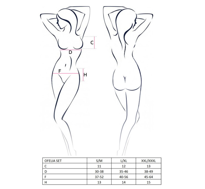 Комплект эротического белья Passion Erotic Line OFELIA SET WITH OPEN BRA XXL/XXXL Белый