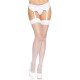 Чулки-сетка со швом Leg Avenue Backseam Thigh Highs White one size