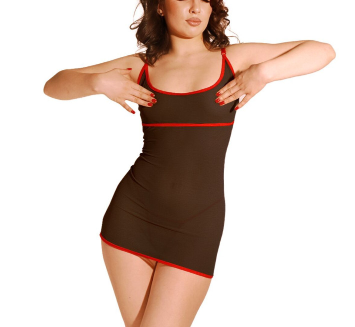 Сексуальное платье из сетки Art of Sex - Sharlotte черно-красное L-2XL