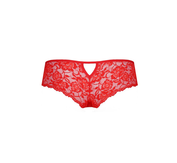 Трусики-бразиліана з квіткового мережива Passion Raja Thong red XXL/XXXL