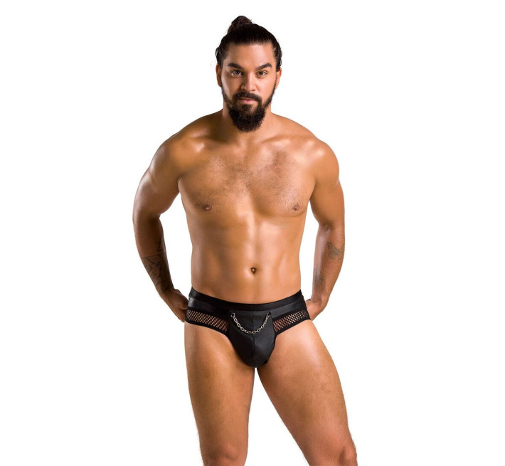 Чоловічі труси з ланцюжком Passion 030 Slip Tom Black XXL/XXXL