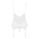 Сатиновый кружевной корсет Obsessive 810-COR-2 babydoll & thong корсет, танга, белый S/M