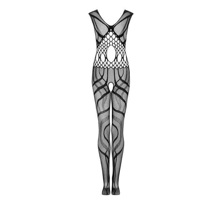 Сітчастий бодістокінг з вирізами та малюнком Obsessive Bodystocking G328 чорний S/M/L