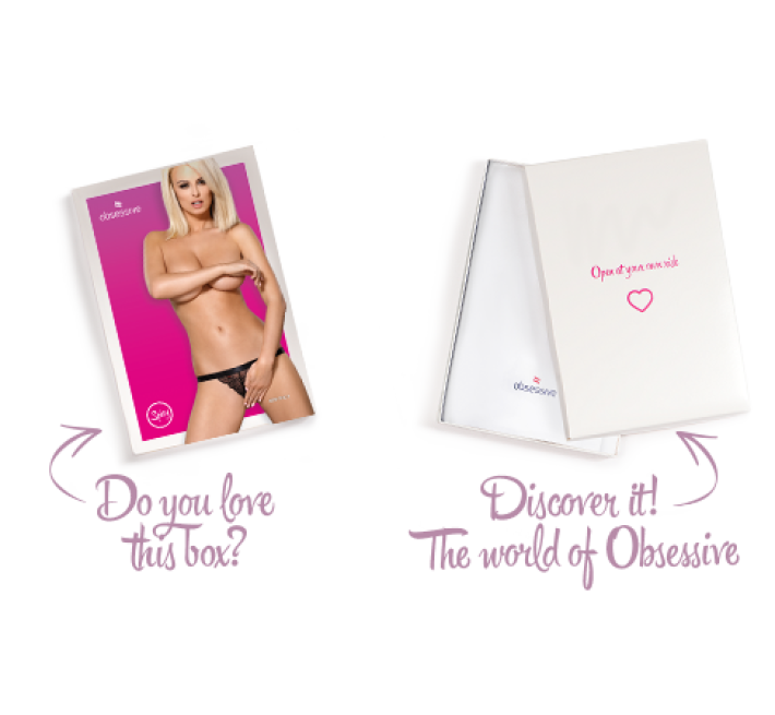 Кружевные танги с доступом Obsessive 828-THC-1 crotchless thong черные S/M