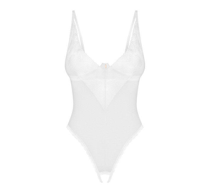 Боди з доступом Obsessive Alissium crotchless teddy, XL/2XL лиф с мягкой чашкой, высокие трусики