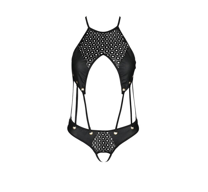 Боді з відкритим доступом Passion TASMINA BODY black XXL/XXXL