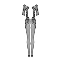 Сетчатый бодистокинг с цветочным рисунком Obsessive Bodystocking F238 черный S/M/L