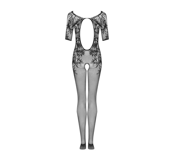 Сетчатый бодистокинг с цветочным рисунком Obsessive Bodystocking F238 черный S/M/L