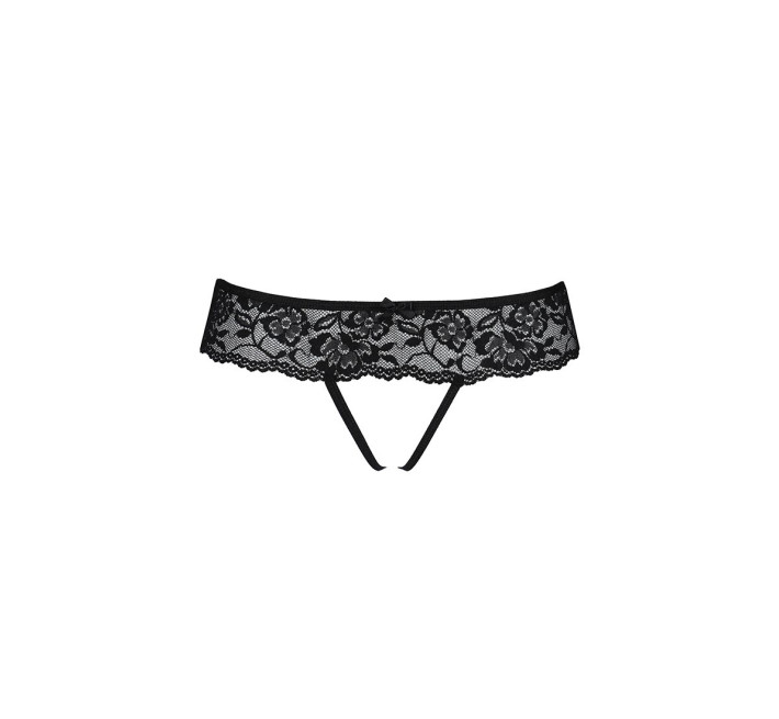 Кружевные стринги с доступом Passion Senia Thong black XXL/XXXL