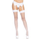 Чулки-сетка Leg Avenue Nylon Fishnet Thigh Highs мелкая сетка White one size