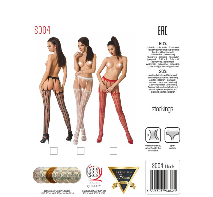 Эротические колготки Passion S004 Черные S/M/L