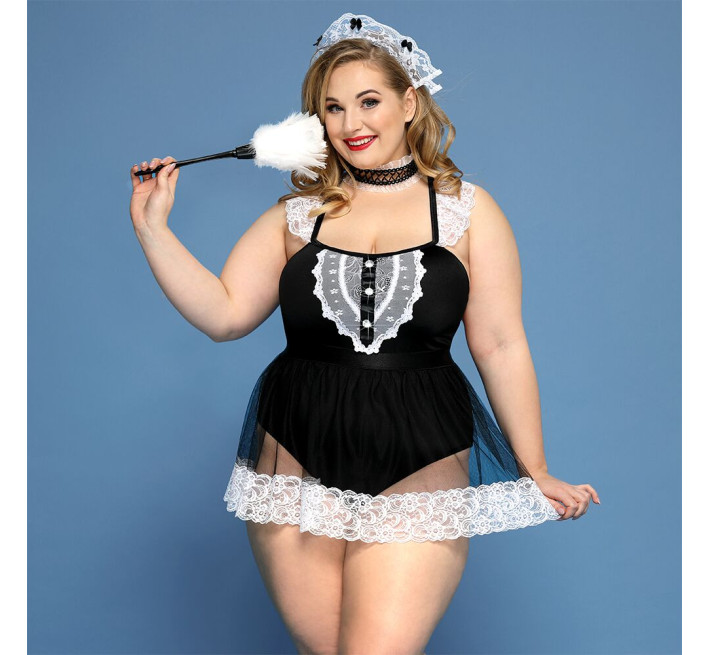 Еротичний костюм покоївки JSY P91103 Чорний Plus Size