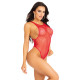 Боди-сетка Leg Avenue Net snap crotch tank bodysuit Red, One Size