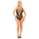 Боді Leg Avenue Rhinestone Net and Lace Bodysuit One Size, Black