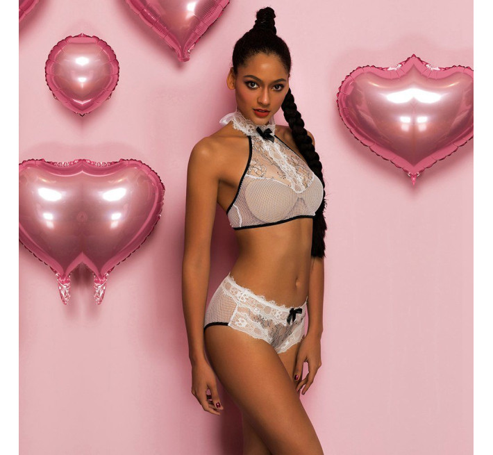 Кружевной эротический комплект с топом JSY Белый S/M