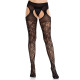 Колготки Leg Avenue Cross Hatch Floral Lace Suspender Hose One Size