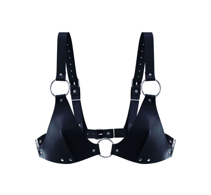 Ліф з натуральної шкіри Feral Feelings - Bikini Top Black