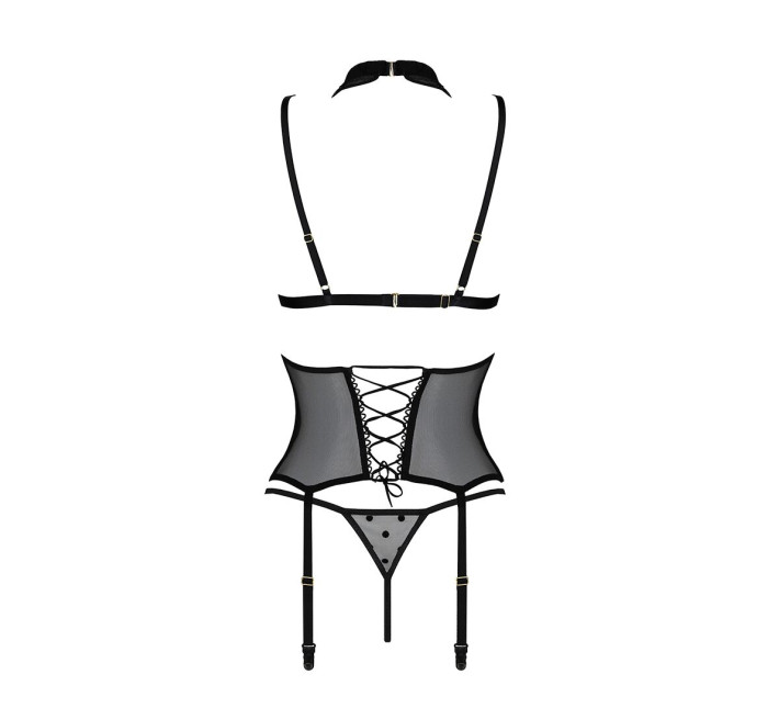 Корсет с открытой грудью Passion DOMINICA CORSET black L/XL