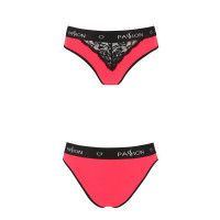 Трусики з широкою резинкою і мереживом Passion PS001 PANTIES L, red-black