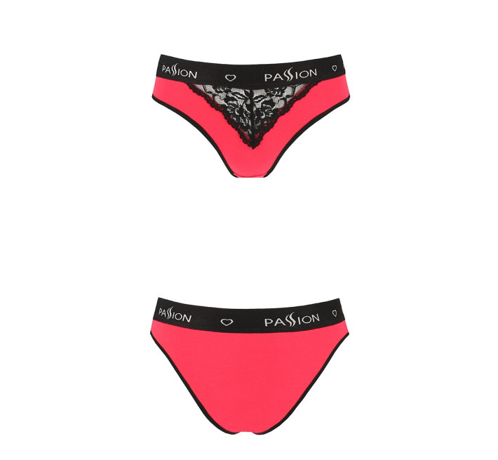 Трусики с широкой резинкой и кружевом Passion PS001 PANTIES L, red-black
