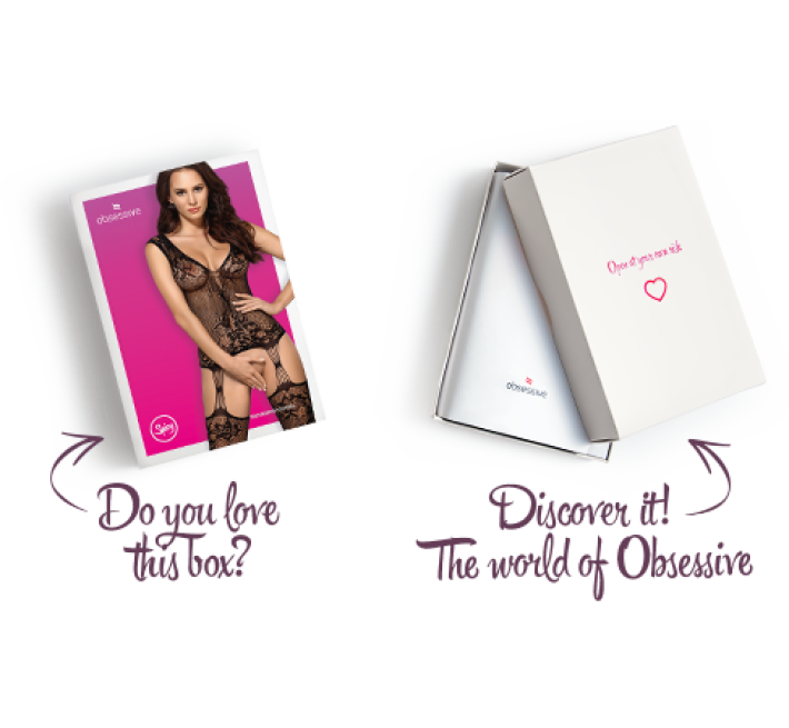 Бодистокинг Obsessive Bodystocking F221 силуэт цветочный рисунок, имитация чулок black XL/XXL