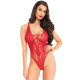 Кружевное боди Leg Avenue Floral lace thong teddy Red one size