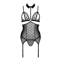 Корсет з відкритими грудьми Passion DOMINICA CORSET black L/XL