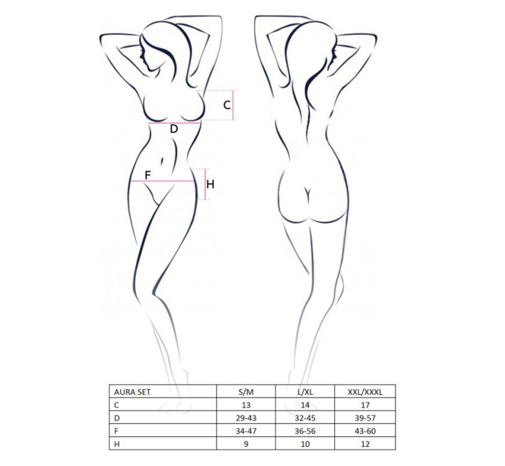 Эротический комплект Passion Erotic Line AURA SET L/XL Черный