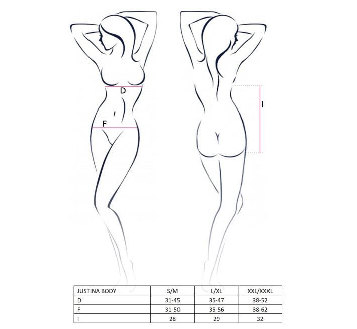 Боді Passion JUSTINA BODY S/M Чорне