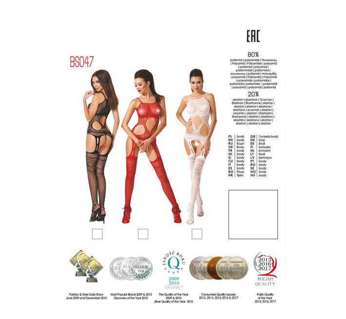 Бодістокінг Passion BS047 Чорний S/M/L