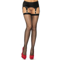 Чулки-сетка со швом Leg Avenue Fishnet thigh highs with bow декор: бантики, стразы Black One size