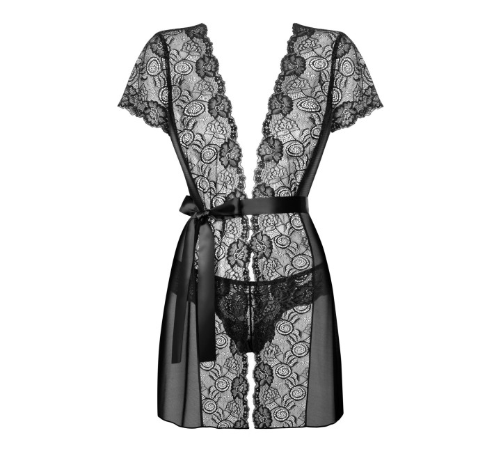 Пеньюар Obsessive Alluria peignoir & thong S/M
