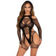 Комплект Leg Avenue Fishnet Garter Harness and Teddy One Size Black