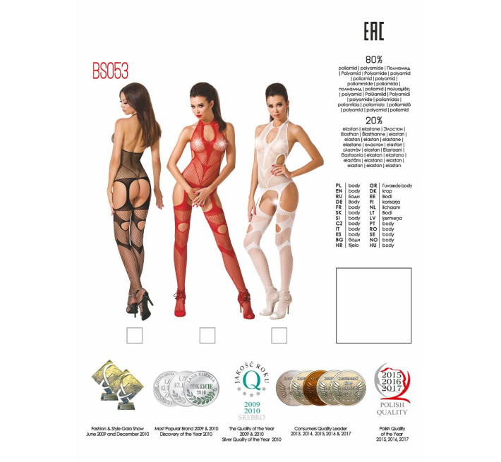 Бодистокинг Passion BS053 Белый S/M/L