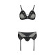 Комплект білизни Passion NESSY SET black XXL/XXXL