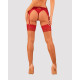 Чулки Obsessive Lacelove stockings красные XS/S
