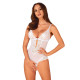 Еротичне напівпрозоре боді Obsessive Heavenlly crotchless teddy білий M/L