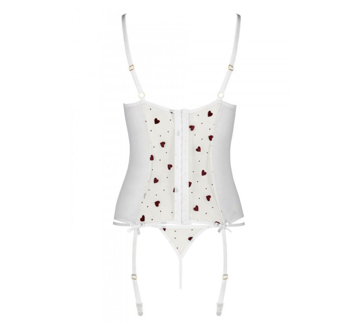 Корсет с подвязками + стринги Passion LOVELIA CORSET white S/M