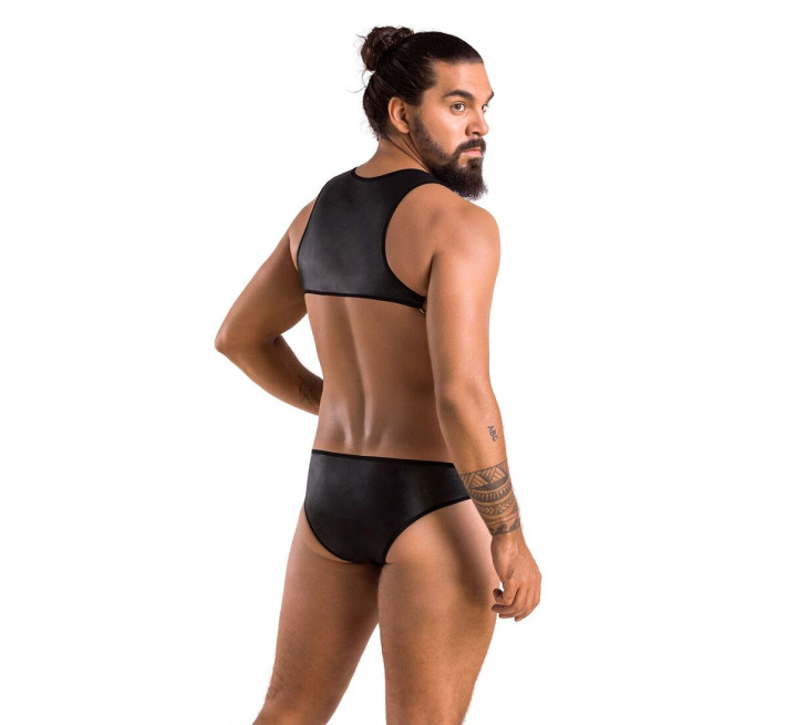 Чоловіче шкіряне боді Passion 056 Adam Black XXL/XXXL