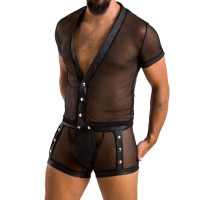 Комплект мужского сетчатого белья Passion 052 Set Michael black L/XL
