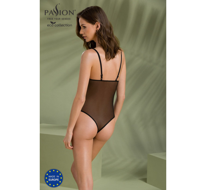 Боди Passion KERRIA BODY black, L/XL, с высокими вырезами и верхом балконет